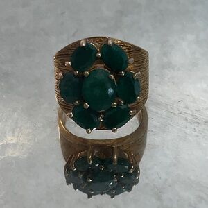 925 natural colombian emerald ring